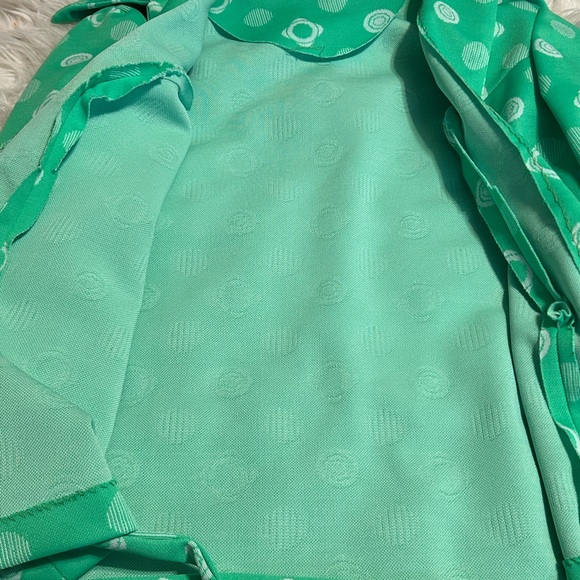 Vintage 60’s 70’s Green White Women’s 3 piece Dress Retro geometrical‎ circles - Picture 11 of 14